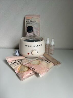 White Wax Warmer Kit with Organic Hard Wax Beads